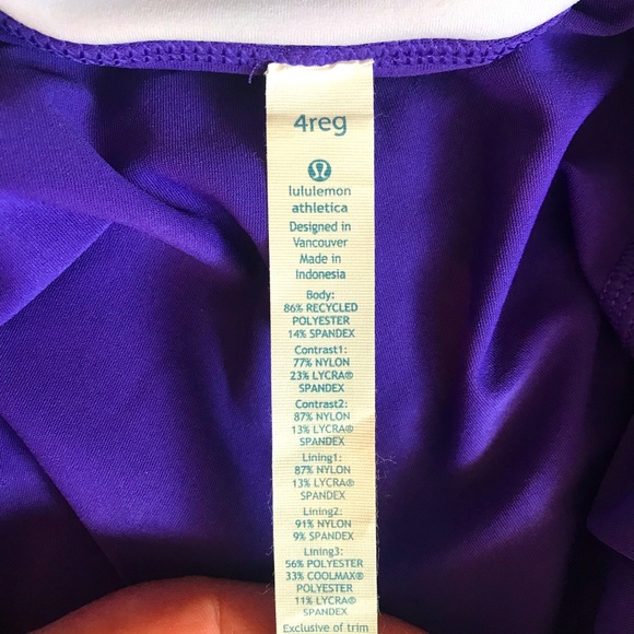 Lululemon Run Pace Setter Skirt/Shorts Bruised Berry Wee Stripe Women’s SZ 4 R - Picture 10 of 15